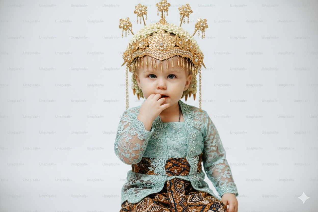 Inspirasi Prompt AI Foto Anak Baju Adat Background Studio, Hasil Rapi ...
