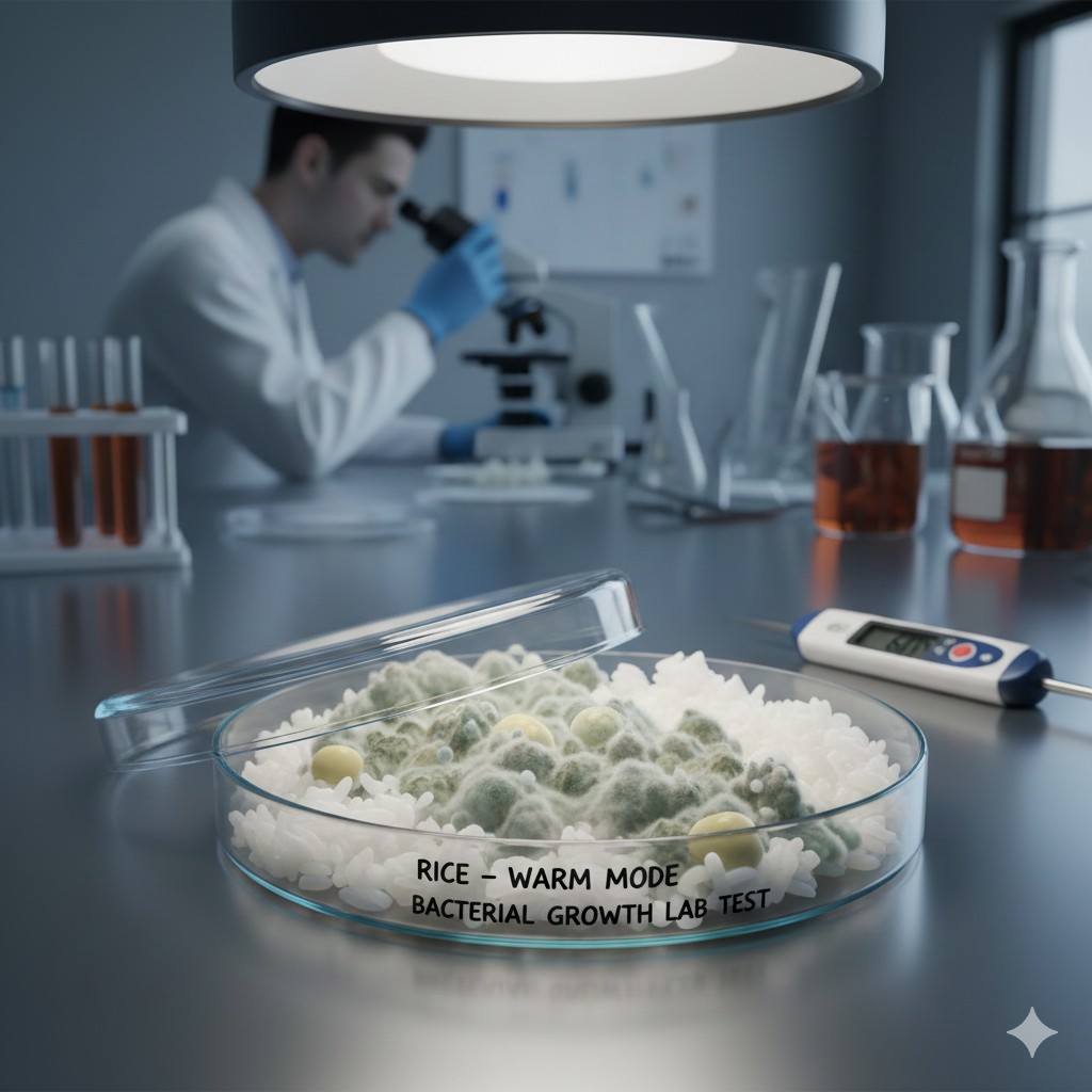 Rice Kept on Warm Mode in Rice Cooker Shows Bacterial Growth, Lab Test ...